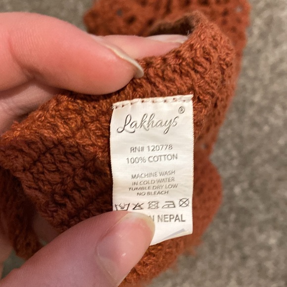 Lakhays Burnt orange/brown knitted halter top - Picture 2 of 2